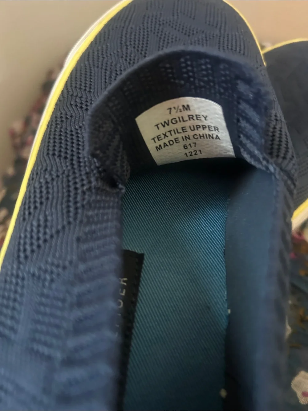 Tommy Hilfiger Twgilrey Women's Slip-On Knit Sneakers - Navy with Yellow Trim
